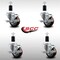 Service Caster 3'' SS Maroon Poly Swivel 1-3/8'' Expanding Stem Caster Set with Brake, 4PK SCC-SSEX20S314-PPUB-MRN-TLB-138-4 - alternate 4